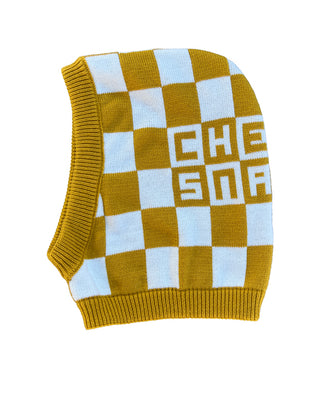 CHECKERED KNIT HOOD